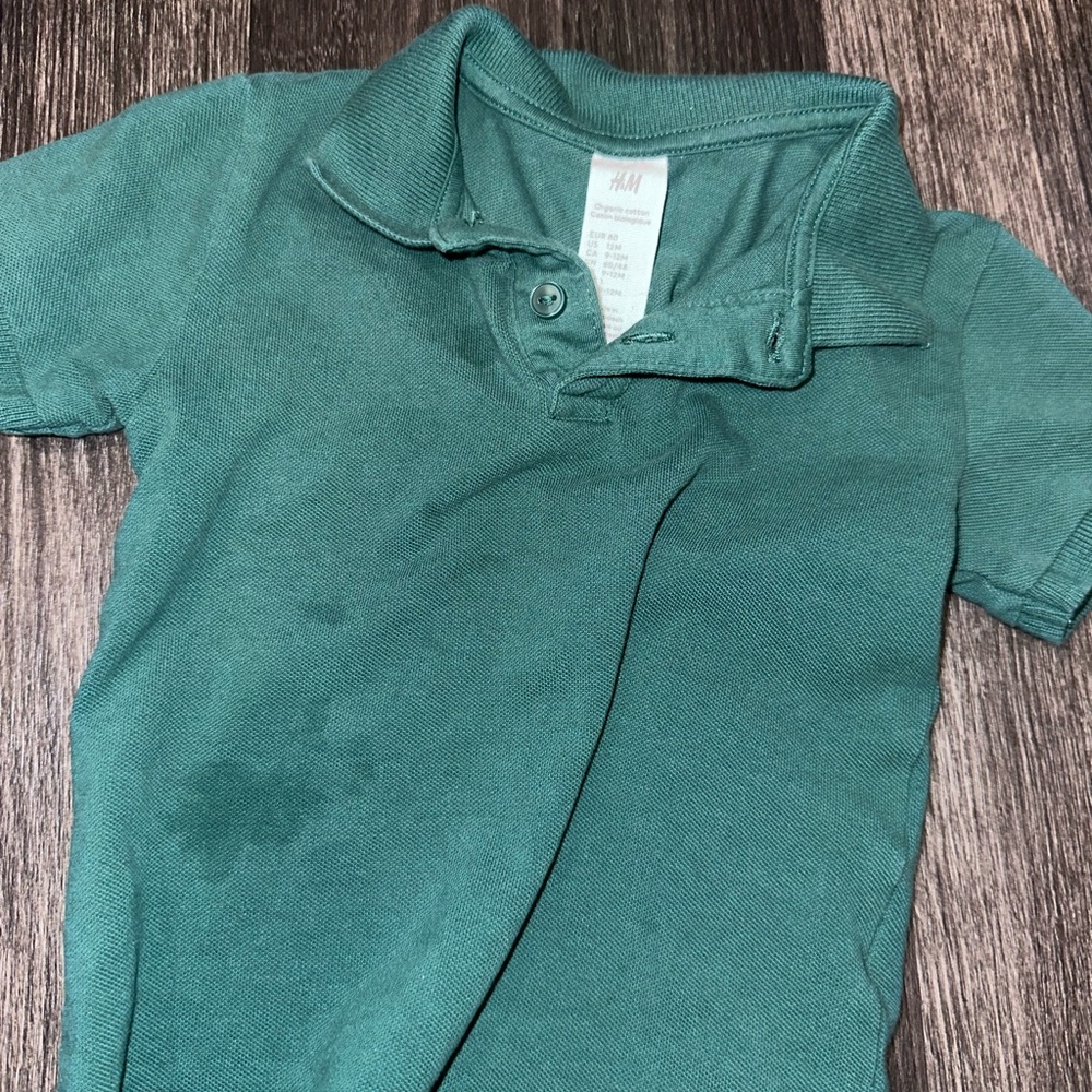 H&M Teal Green Short-Sleeve Polo